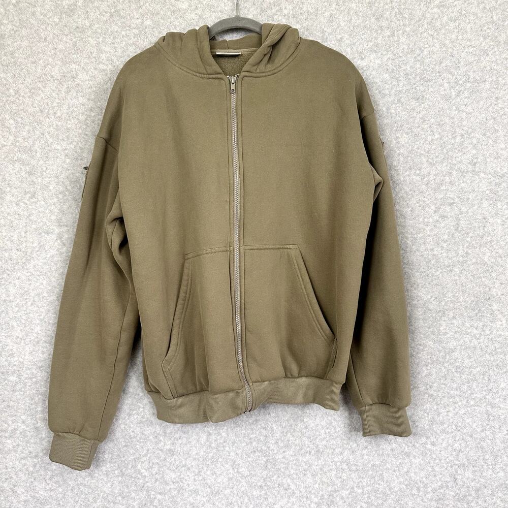 Comfrt The Travel Essentials Zip Up Hoodie Size M Moss Unisex Heavyweight Fleece